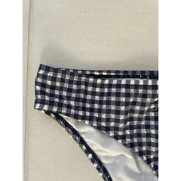 J. Crew Swim Bikini Bottom Multicolor Plaid Seersucker Swimwear - Picture 2 of 8